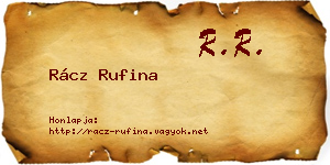 Rácz Rufina névjegykártya